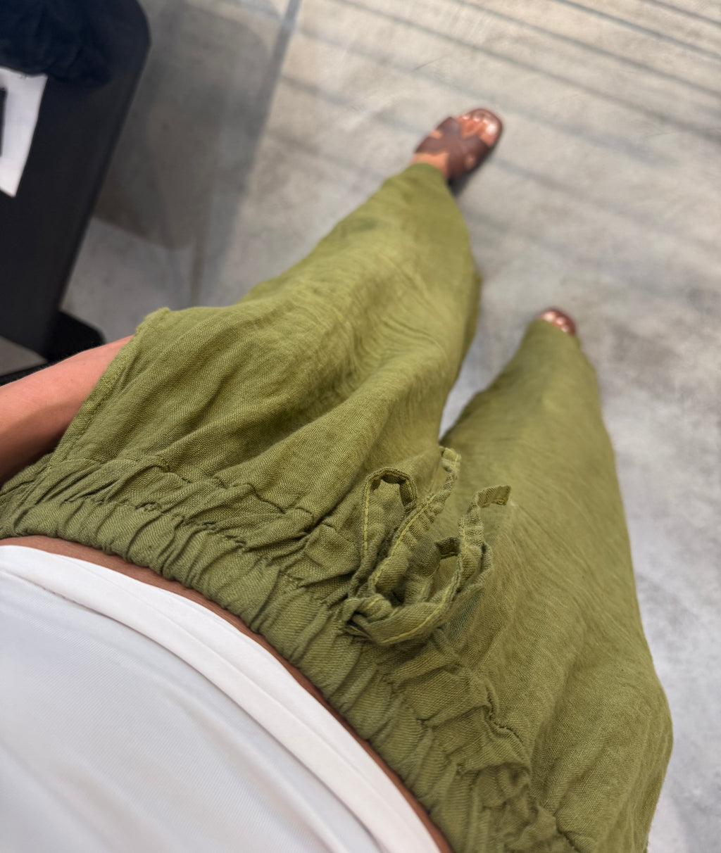 Pantaloni Lino Coulisses Landi