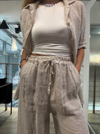 Pantaloni Lino Coulisses Landi