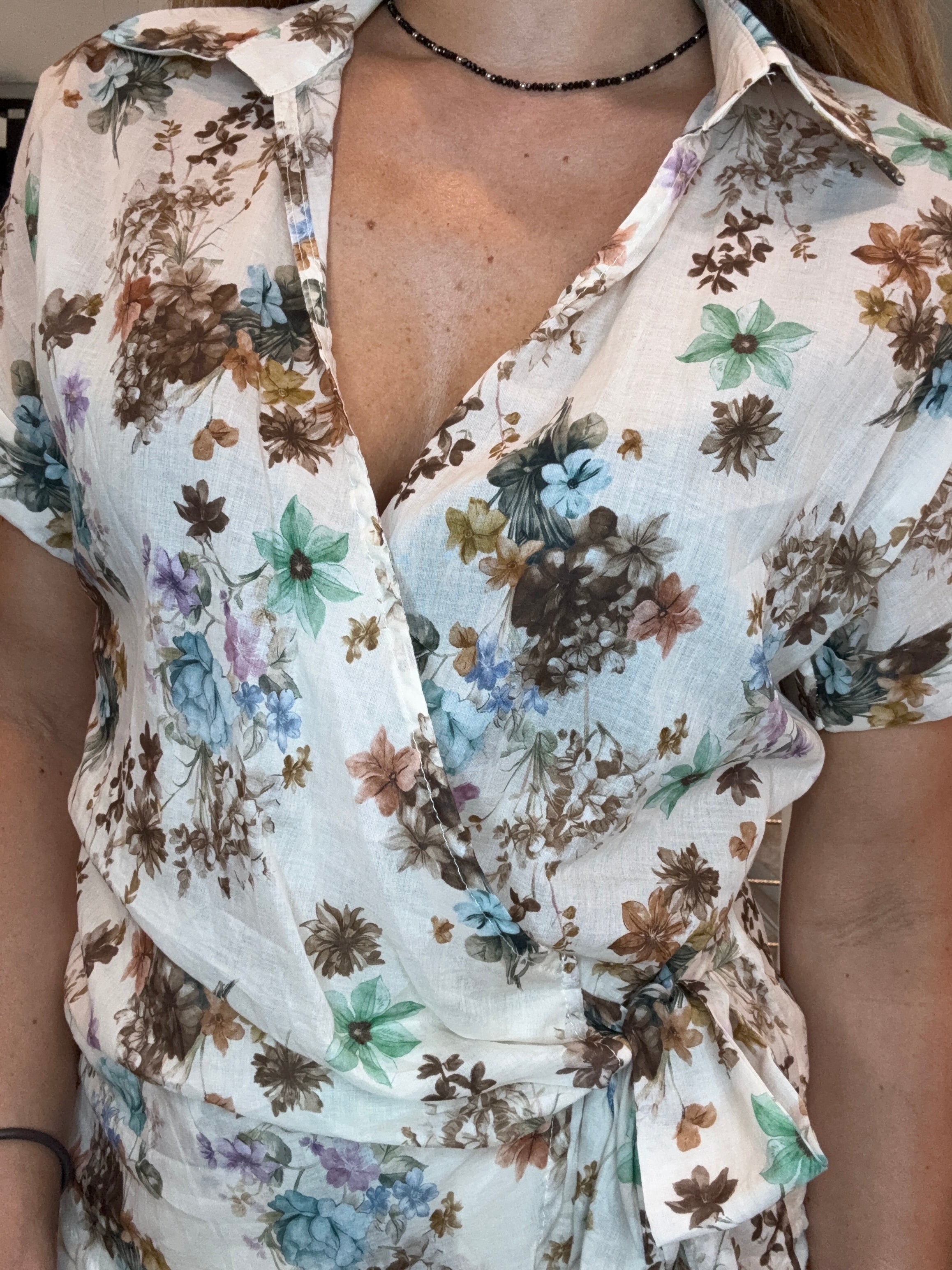 Camicia Fiori Nodo Landi