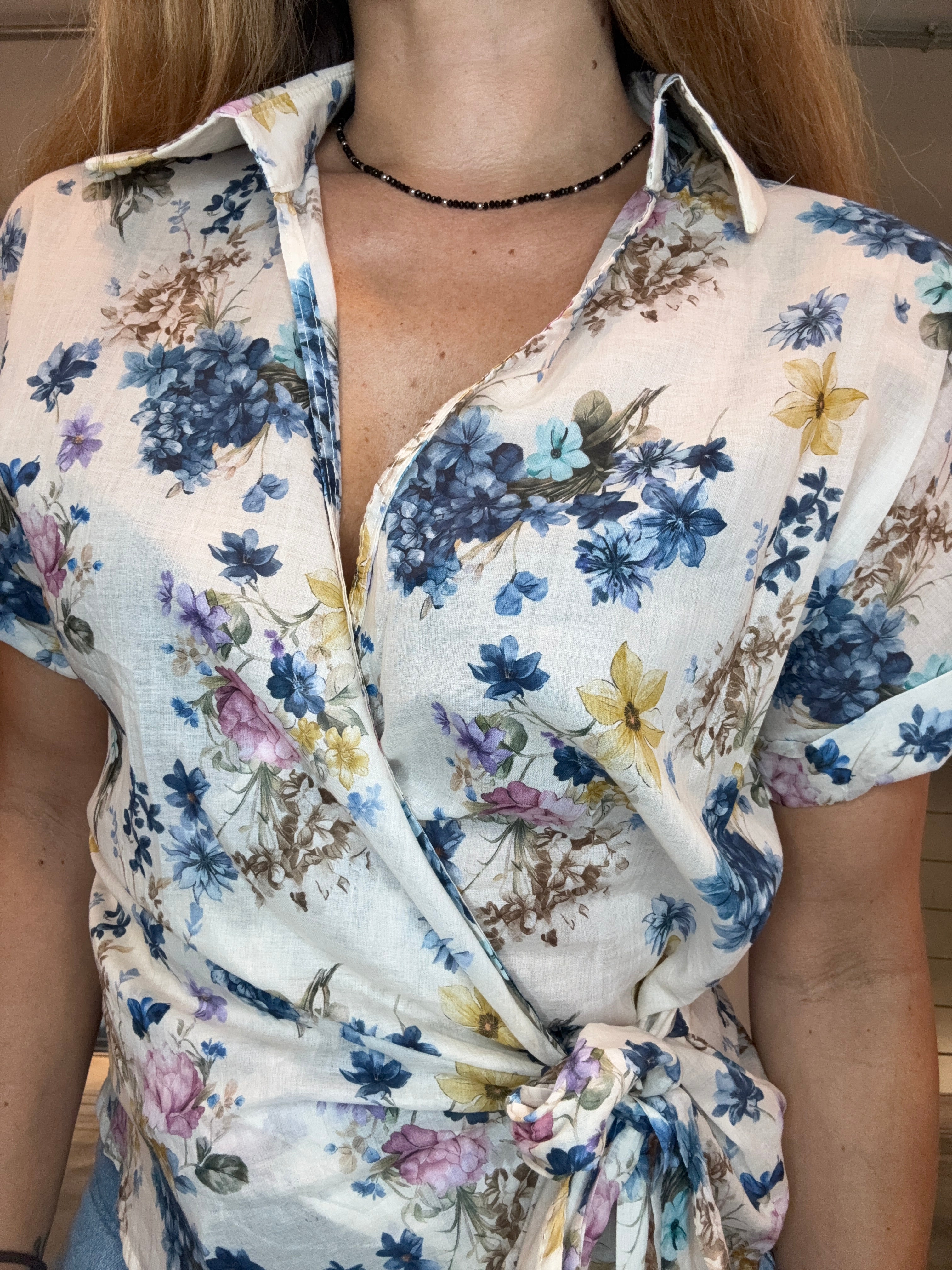Camicia Fiori Nodo Landi