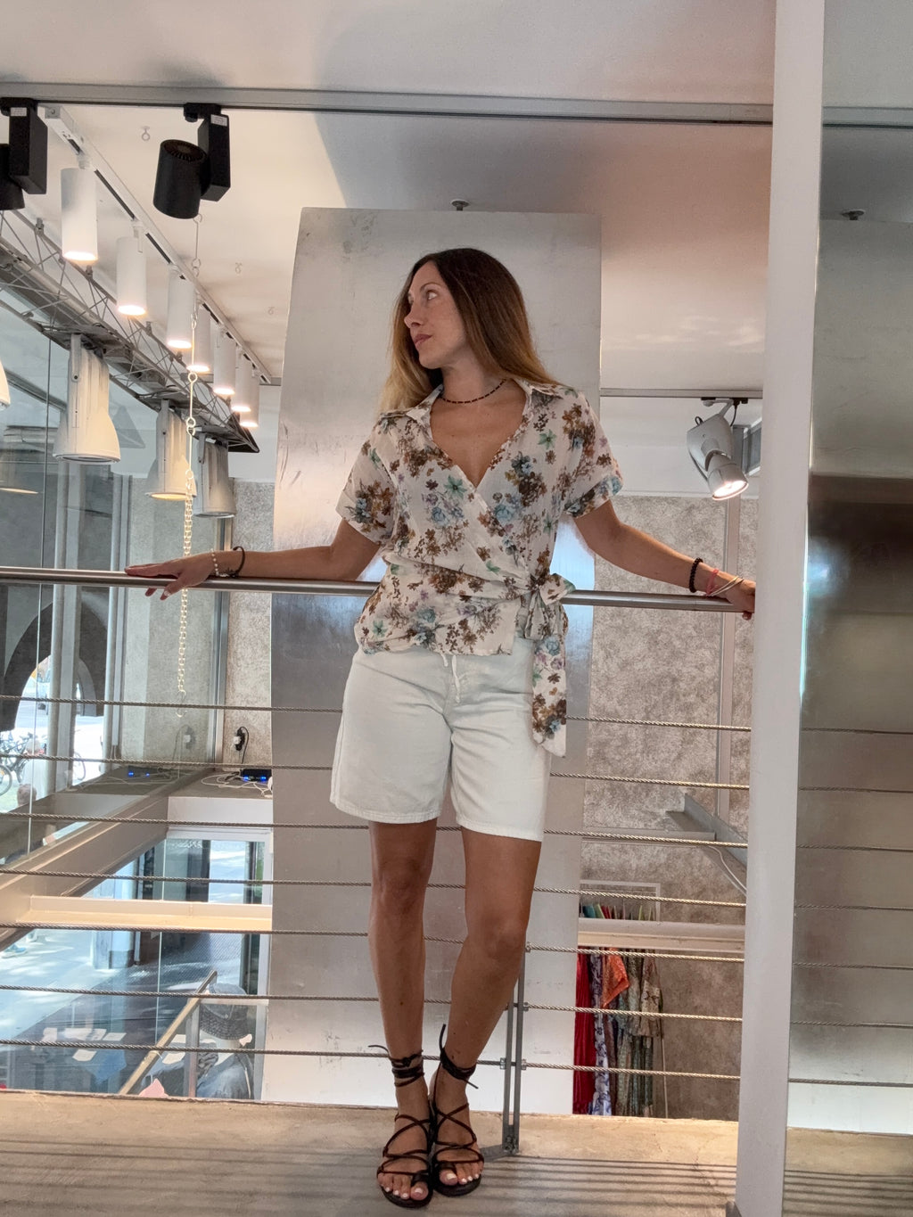 Camicia Fiori Nodo Landi