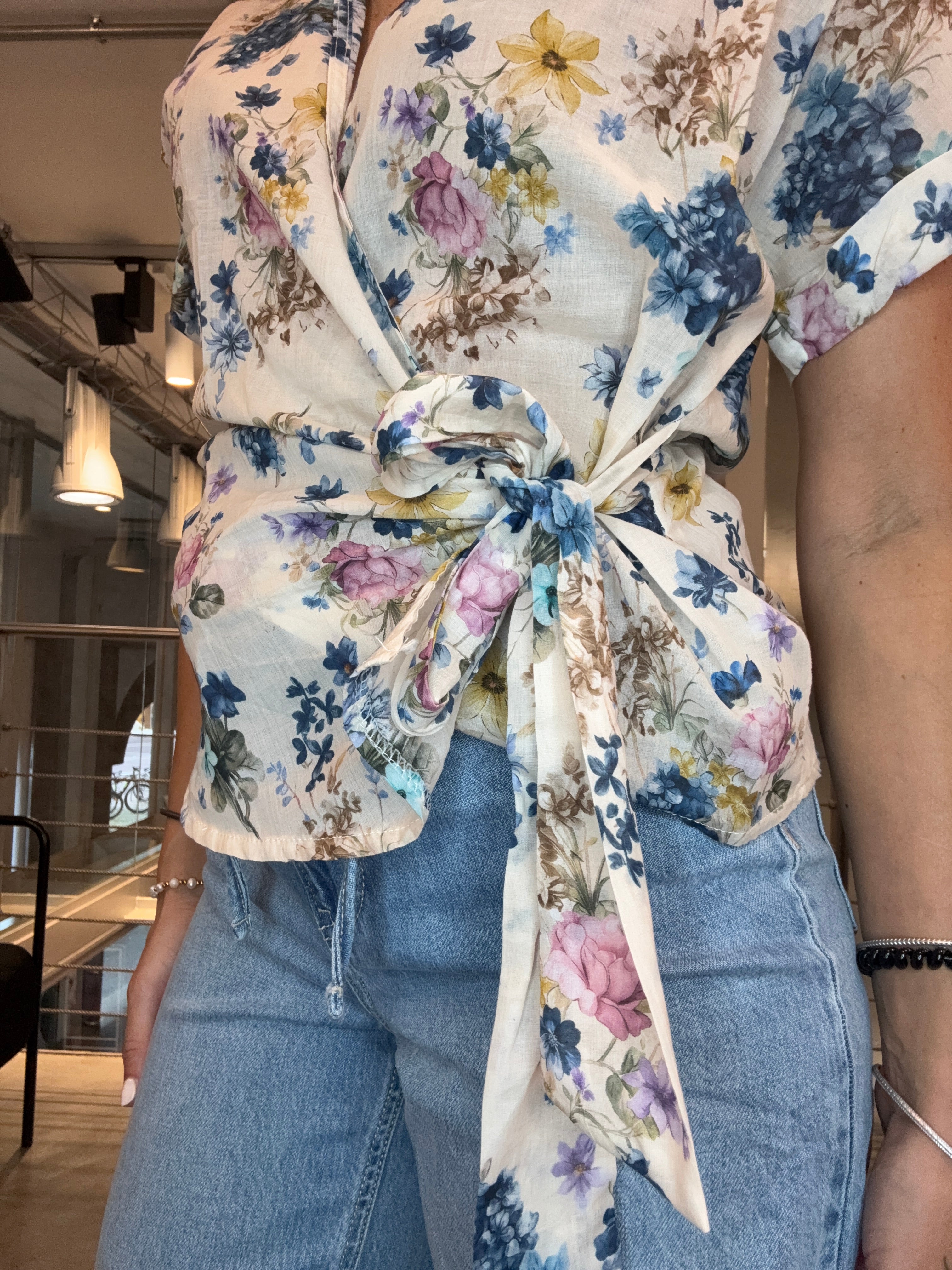 Camicia Fiori Nodo Landi