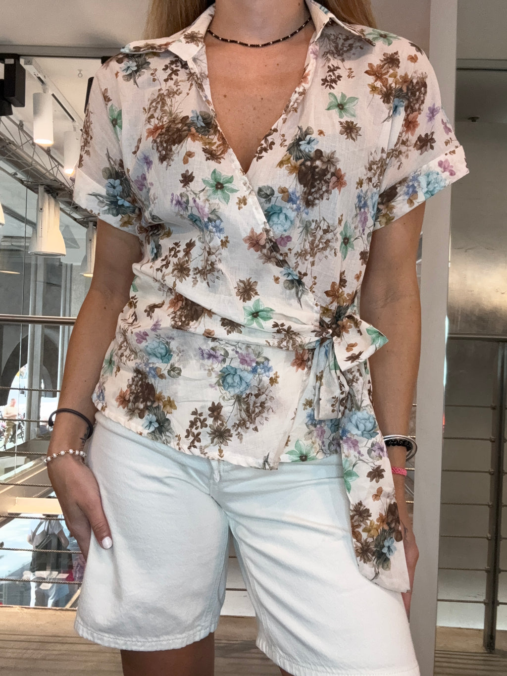 Camicia Fiori Nodo Landi