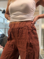 Pantalone Lino Elastico Landi