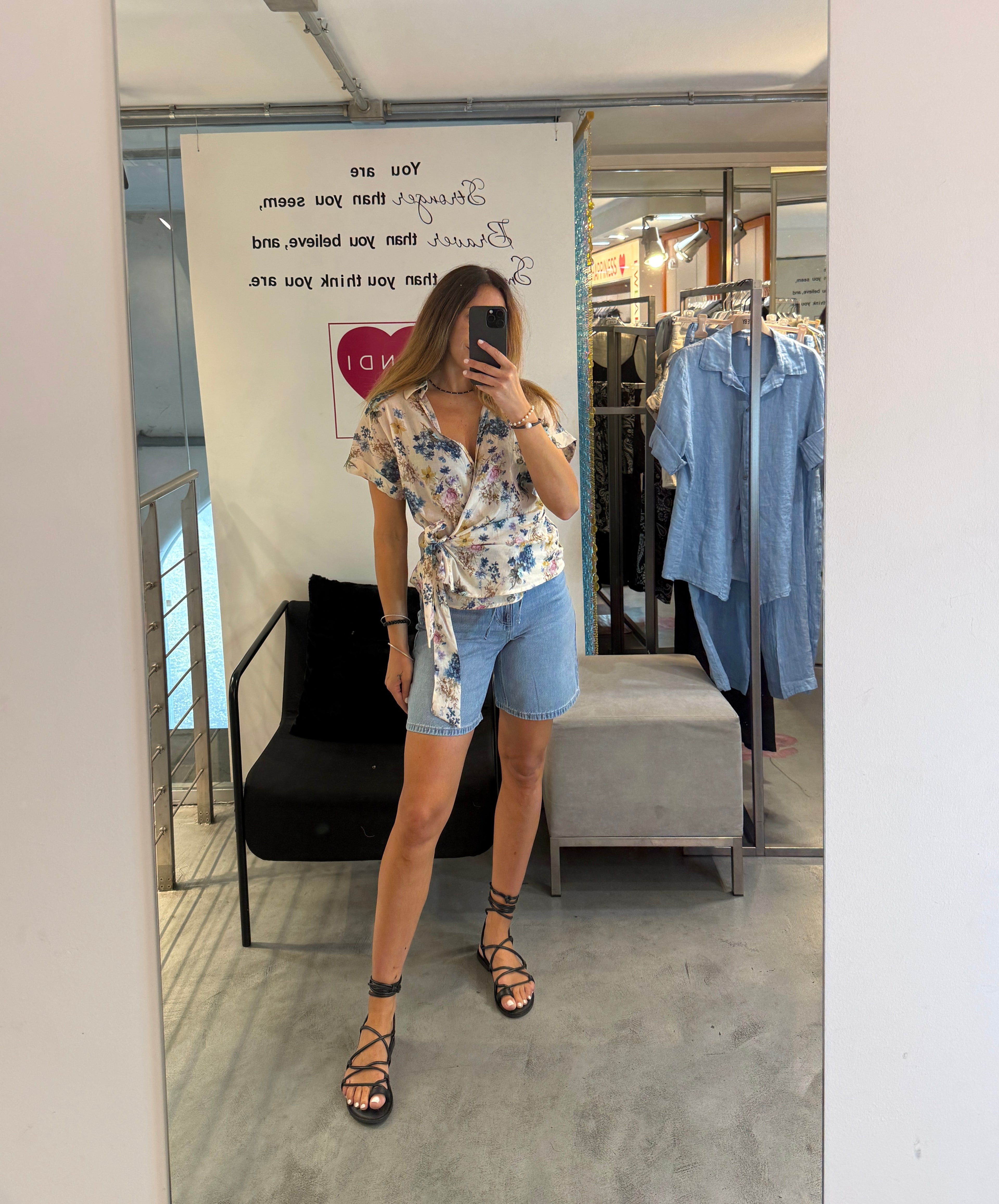 Camicia Fiori Nodo Landi
