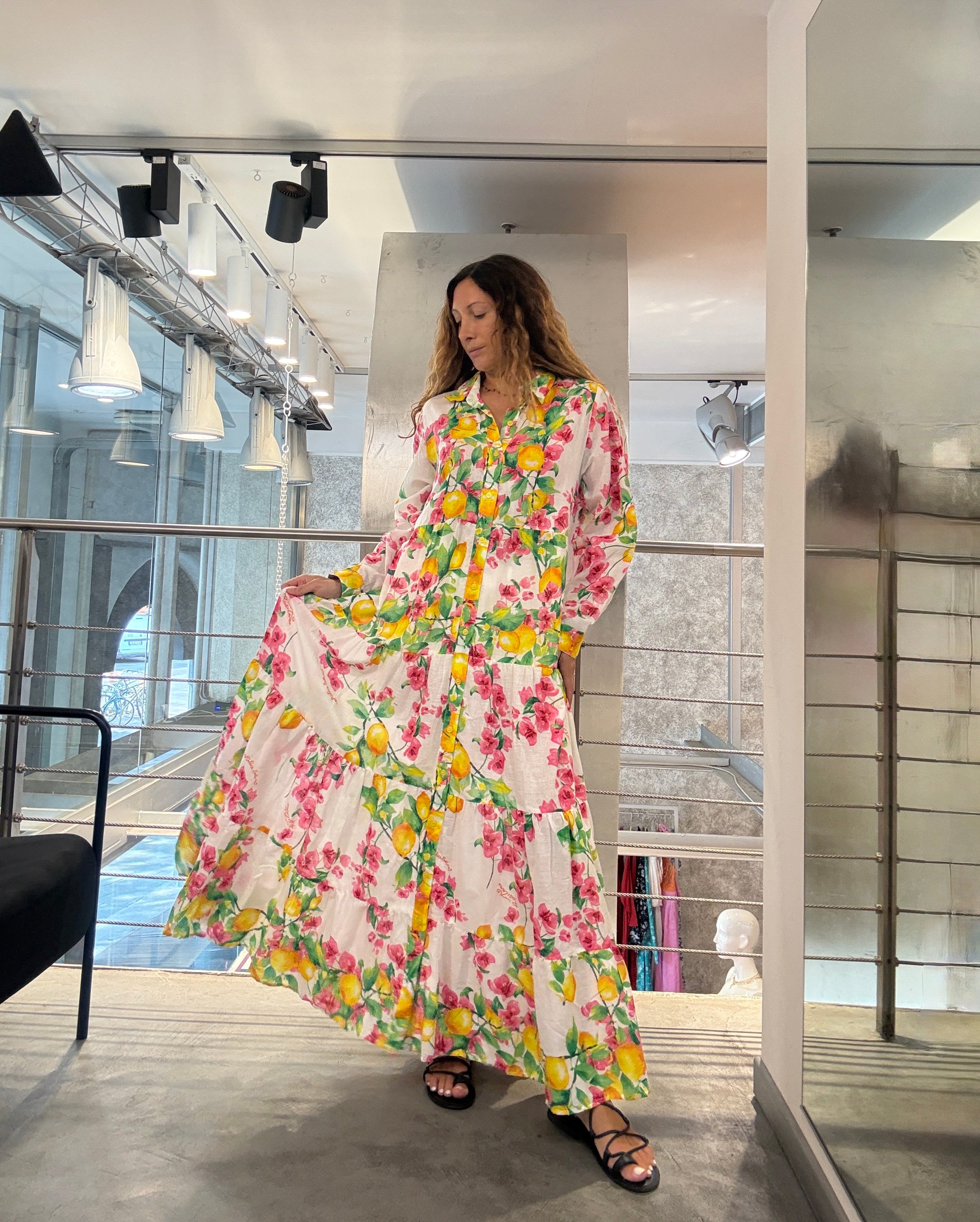 Abito Maxi Fiori Antica Sartoria