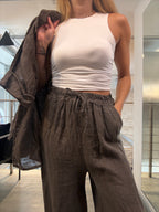 Pantaloni Lino Coulisses Landi