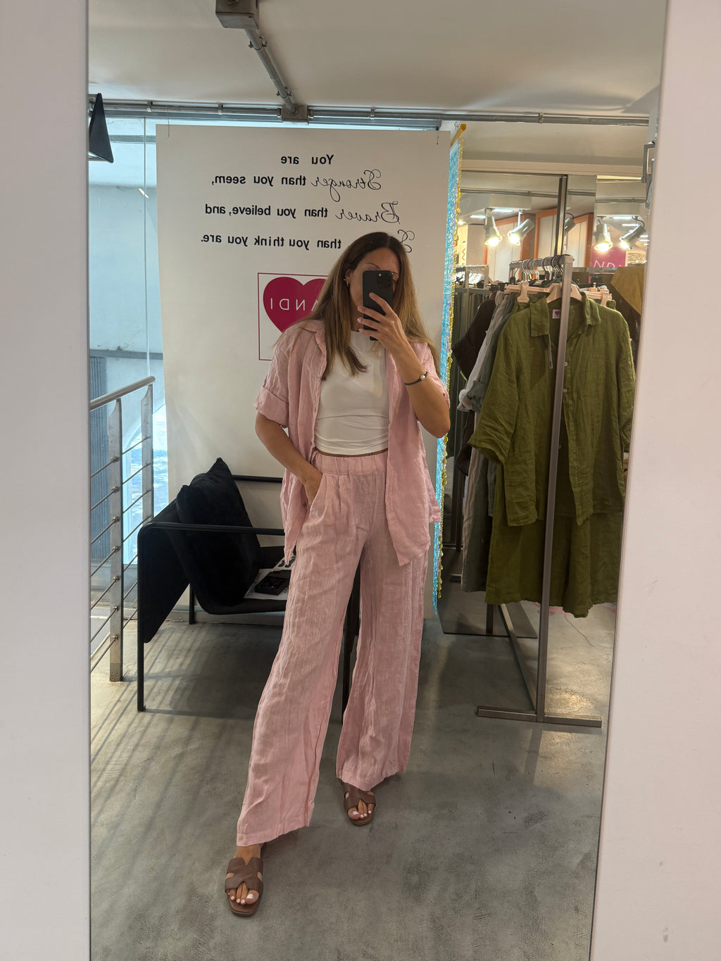 Pantalone Lino Elastico Landi