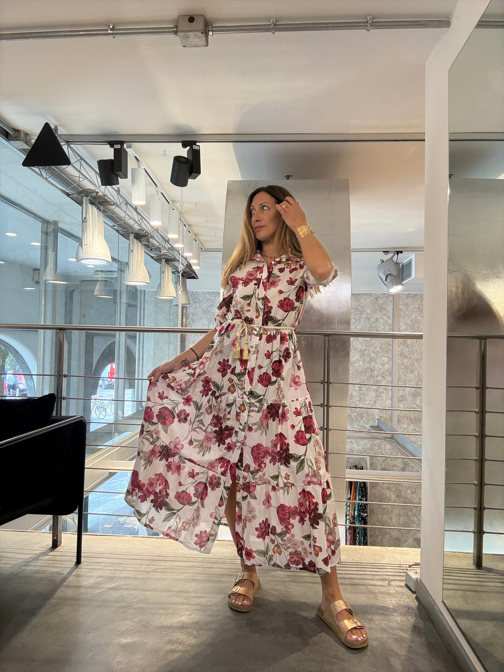 Abito Maxi Flowers Landi